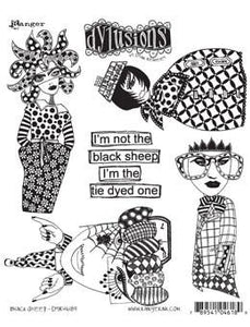 Dylusions Cling Mount Stamps Black Sheep