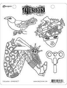 Dylusions Cling Mount Stamps Clockwork