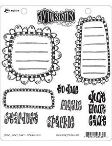 Dylusions Cling Mount Stamps Don't, Won't, Can't