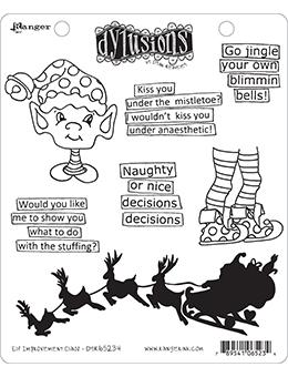 Dylusions Cling Mount Stamps Elf Improvement Class