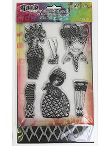 Dylusions Stamp & Stencil Set - Black Diamonds