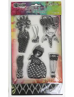 Dylusions Stamp & Stencil Set - Black Diamonds