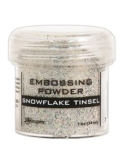 Embossing Powder Snowflake Tinsel, 1oz Jar