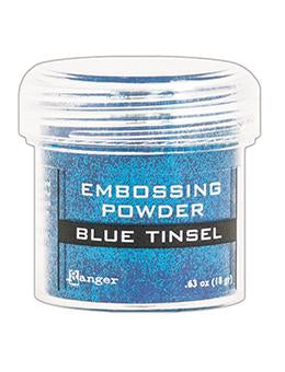 Embossing Powder Blue Tinsel, 1oz Jar