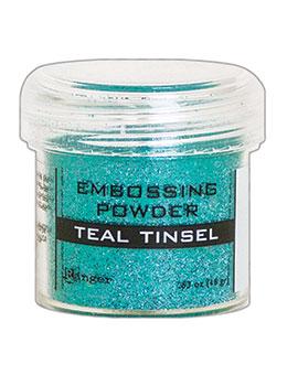 Embossing Powder Teal Tinsel, 1oz Jar
