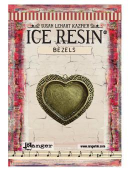 ICE Resin® Milan Bezels: Antique Bronze Medium Heart, 1pc.