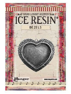 ICE Resin® Milan Bezels: Antique Silver Large Heart, 1pc.