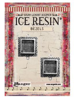 ICE Resin® Milan Bezels: Antique Silver Small Square, 2pcs.