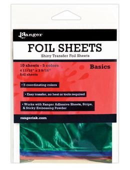 Ranger Shiny Transfer Foil Sheets Basic, 10pc