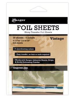 Ranger Shiny Transfer Foil Sheets Vintage, 10pc