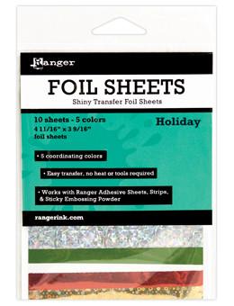 Ranger Shiny Transfer Foil Sheets Holiday, 10pc
