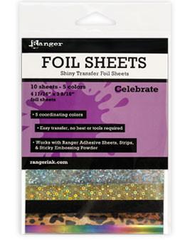 Ranger Shiny Transfer Foil Sheets Celebrate, 10pc