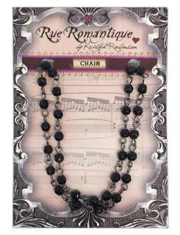 Rue Romantique Finished Chain- 4mm Jet Fire Polish 18"