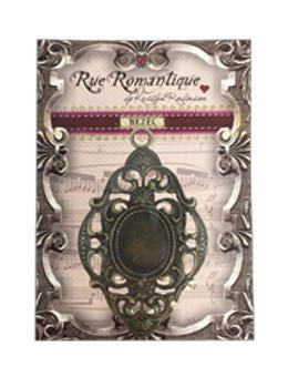 Rue Romantique Large Diamond Filigree Brass Closed Bezel, 1 pc.