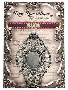 Rue Romantique Large Diamond Filigree Silver Closed Bezel, 1 pc.