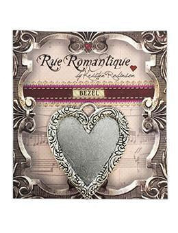 Rue Romantique Heart Antique Silver Closed Bezel, 1 pc.