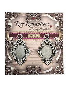 Rue Romantique Oval Antique Silver Small Closed Bezel, 2 pcs.