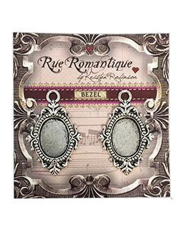 Rue Romantique Oval Antique Silver Small Closed Bezel, 2 pcs.