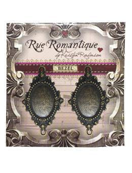 Rue Romantique Oval Antique Brass Small Closed Bezel, 2 pcs.