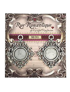 Rue Romantique Small Diamond Filigree Silver Closed Bezel, 2 pc.