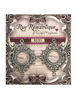 Rue Romantique Small Diamond Filigree Silver Open Bezel, 2 pc.