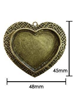 ICE Resin® Milan Bezels: Antique Bronze Large Heart, 1pc.