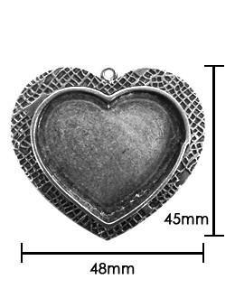 ICE Resin® Milan Bezels: Antique Silver Large Heart, 1pc.