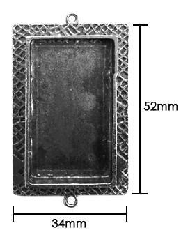 ICE Resin® Milan Bezels: Antique Silver Large Rectangle, 1pc.