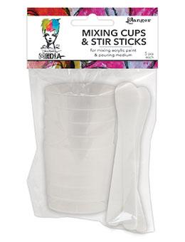 Dina Wakley Media Mixing Cups & Stir Sticks, 5 each