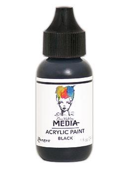 Dina Wakley Media Acrylic Paint Black, 1oz