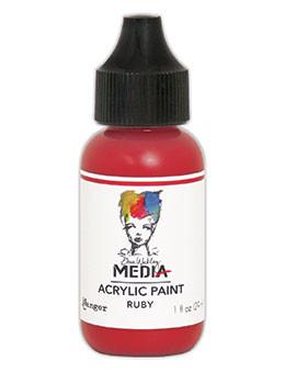 Dina Wakley Media Acrylic Paint Ruby, 1oz