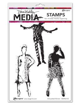 Dina Wakley Media Stamps Silhouetted Women