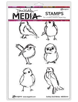 Dina Wakley Media Stamps Scribbly Small Birds