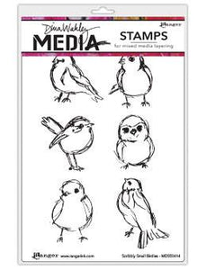 Dina Wakley Media Stamps Scribbly Small Birds