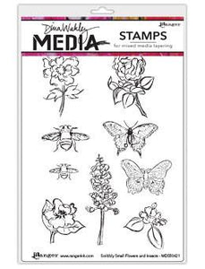 Dina Wakley Media Stamps Scribbly Flowers and Insects