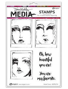 Dina Wakley Media Stamps Boxed Faces