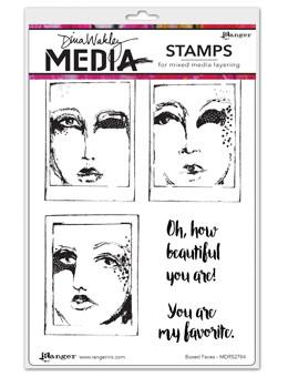 Dina Wakley Media Stamps Boxed Faces