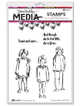 Dina Wakley Media Stamps Scribbly Girls