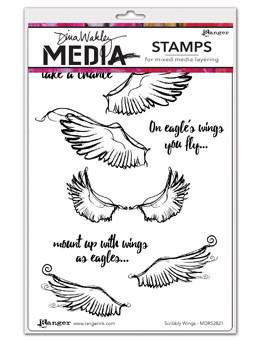 Dina Wakley Media Stamps Scribbly Wings