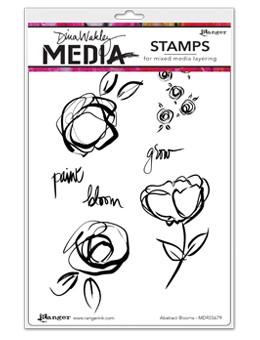 Dina Wakley Media Stamps Abstract Blooms