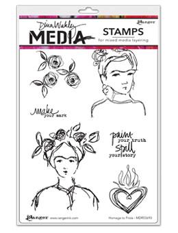 Dina Wakley Media Stamps Homage to Frida