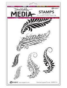 Dina Wakley Media Stamps Sketched Layered Fronds