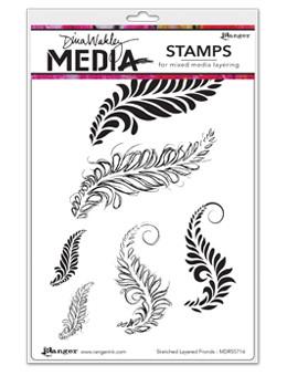 Dina Wakley Media Stamps Sketched Layered Fronds