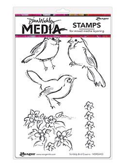 Dina Wakley Media Stamps Scribble Bird Cousins