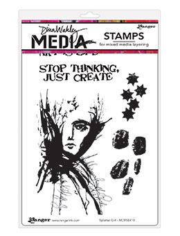 Dina Wakley Media Stamps Splatter Girl