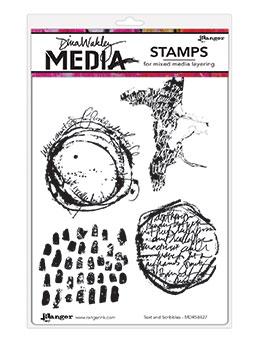 Dina Wakley Media Stamps Text and Scribbles