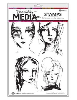 Dina Wakley Media Stamps Interesting Faces