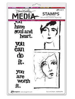 NEW! Dina Wakley Media Stamp Soul and Heart