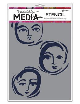 Dina Wakley Media Stencils Moon Faces