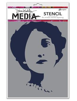 Dina Wakley Media Stencils Stenciled Queenie